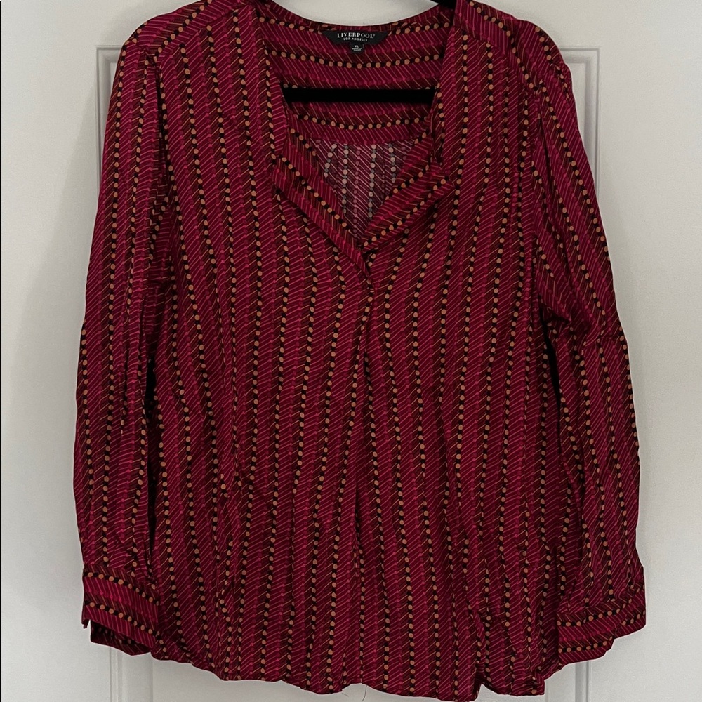 Liverpool Red and Gold Striped Blouse